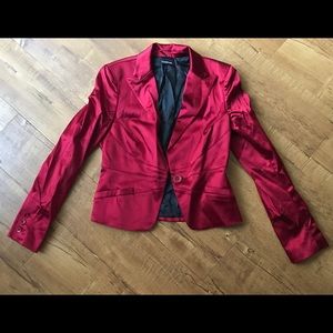 Red satin blazer